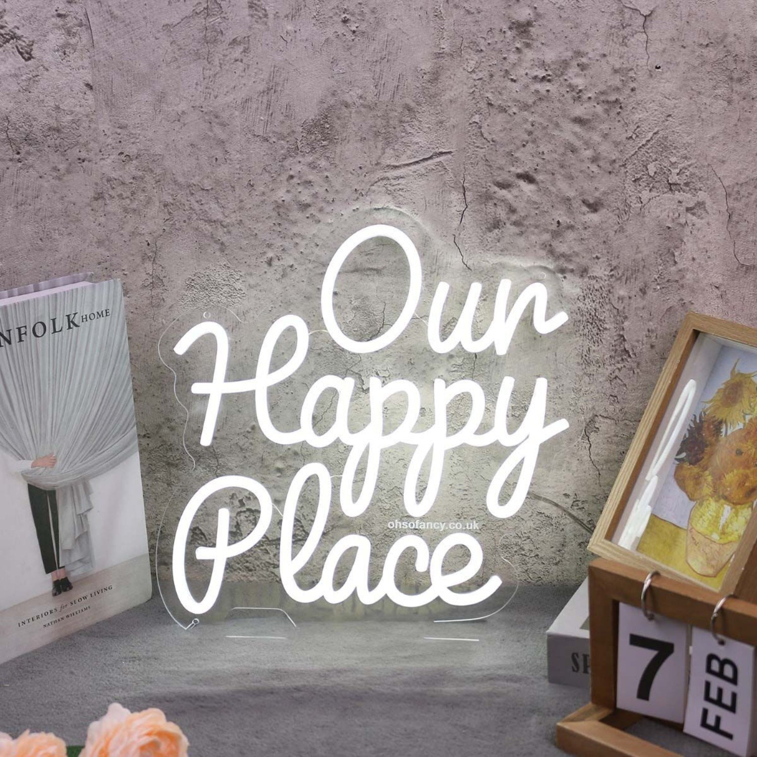 Our Happy Place White Led Neon Sign - Shineneon