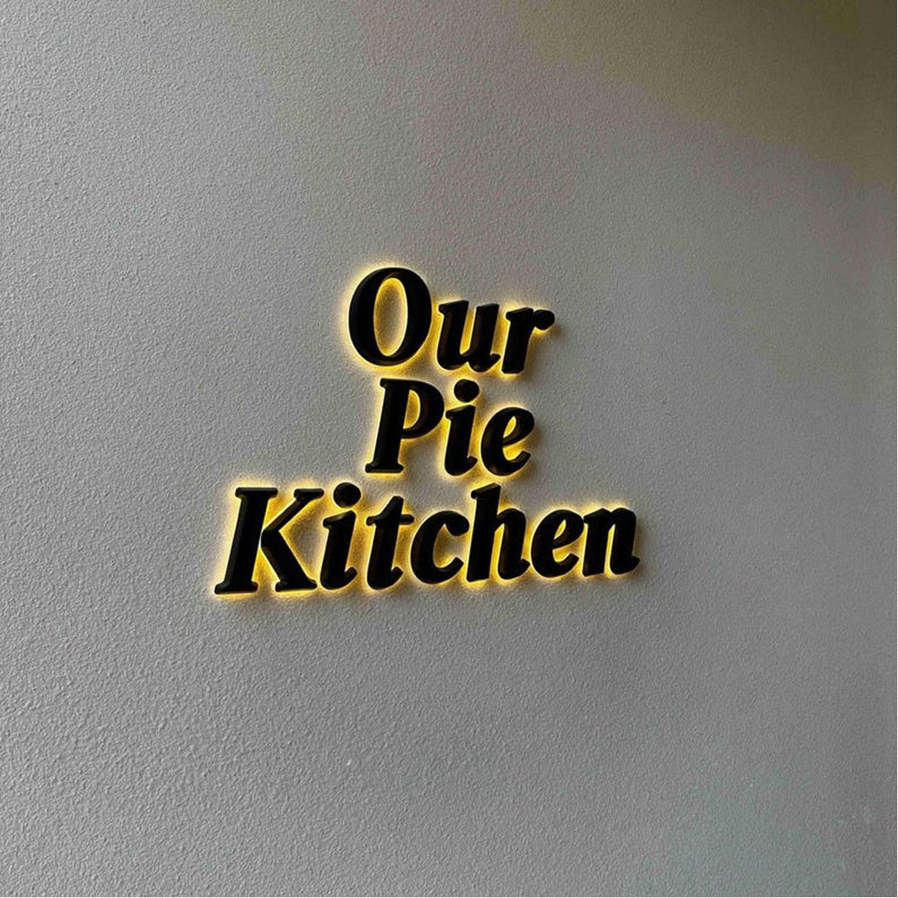 Our Pie Kitchen 3D Backlit Channel Letters Led Light Sign
