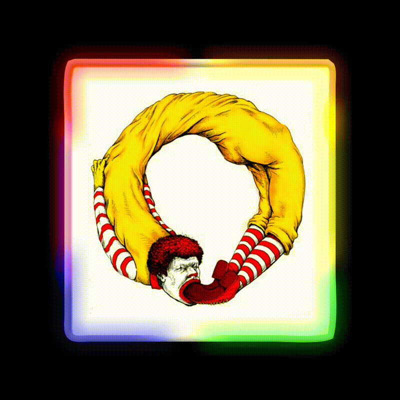Ouro Mcboros Fast Food Led Neon Sign For Burger Place Rgb Color - LED neon sign close-up detail