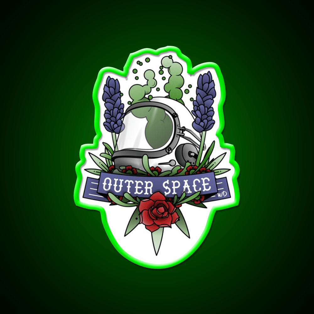 Outer Space Hemp Inspired Green Leaf Led Neon Sign Rgb Color - Shineneon
