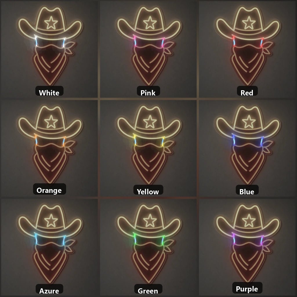 Outlaw Cowboy Hat Vintage LED Neon Sign - Shineneon