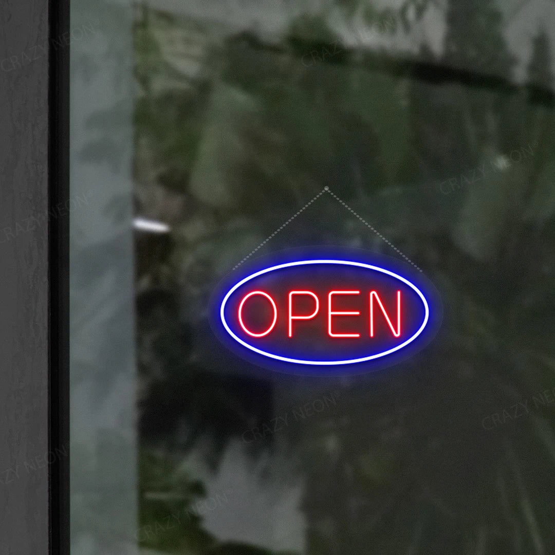 Oval Shaped Open Sign | Shineneon