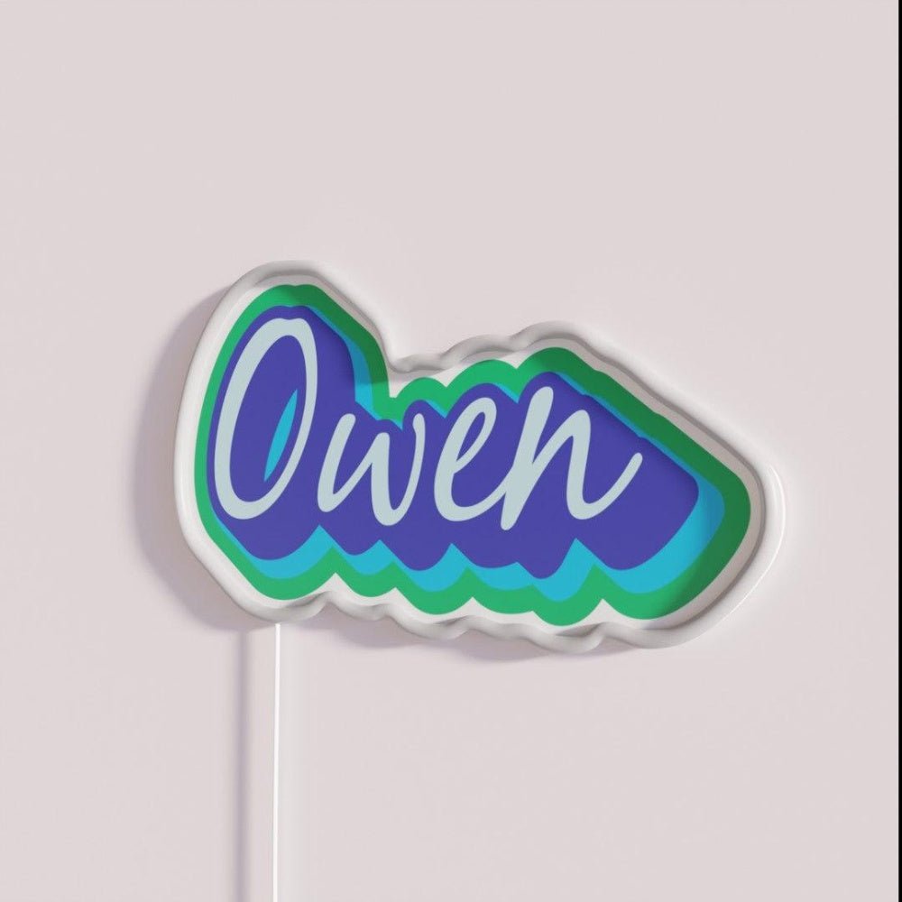 Owen In Blue And Green Rgb Led Neon Sign - Shineneon