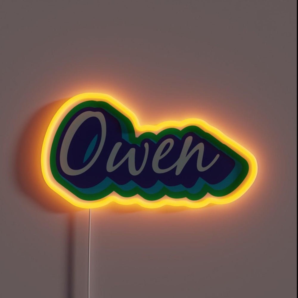 Owen In Blue And Green Rgb Led Neon Sign - Shineneon