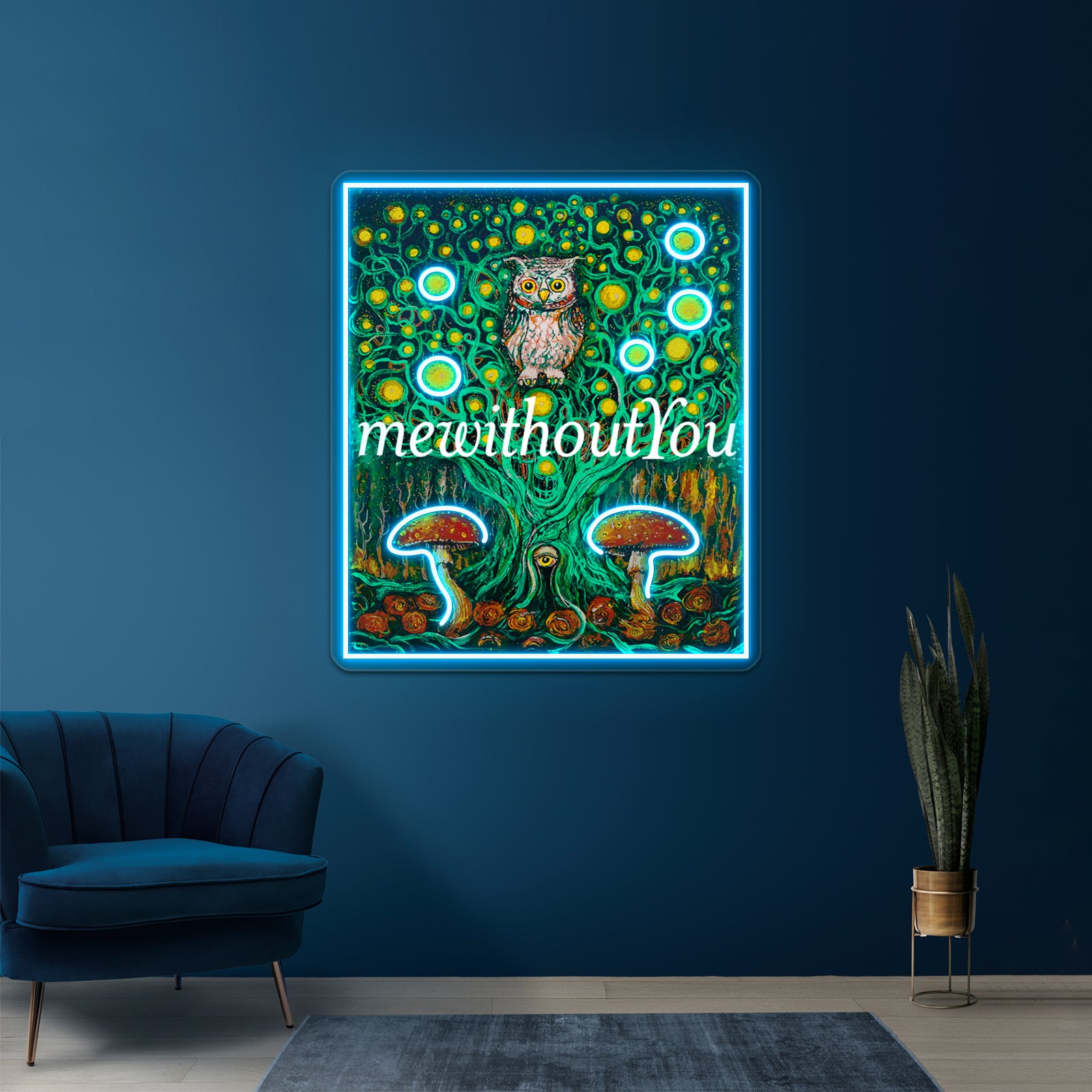 Owl In The Mewithoutyou Forest Wall Artwork Neon Signs | Shineneon