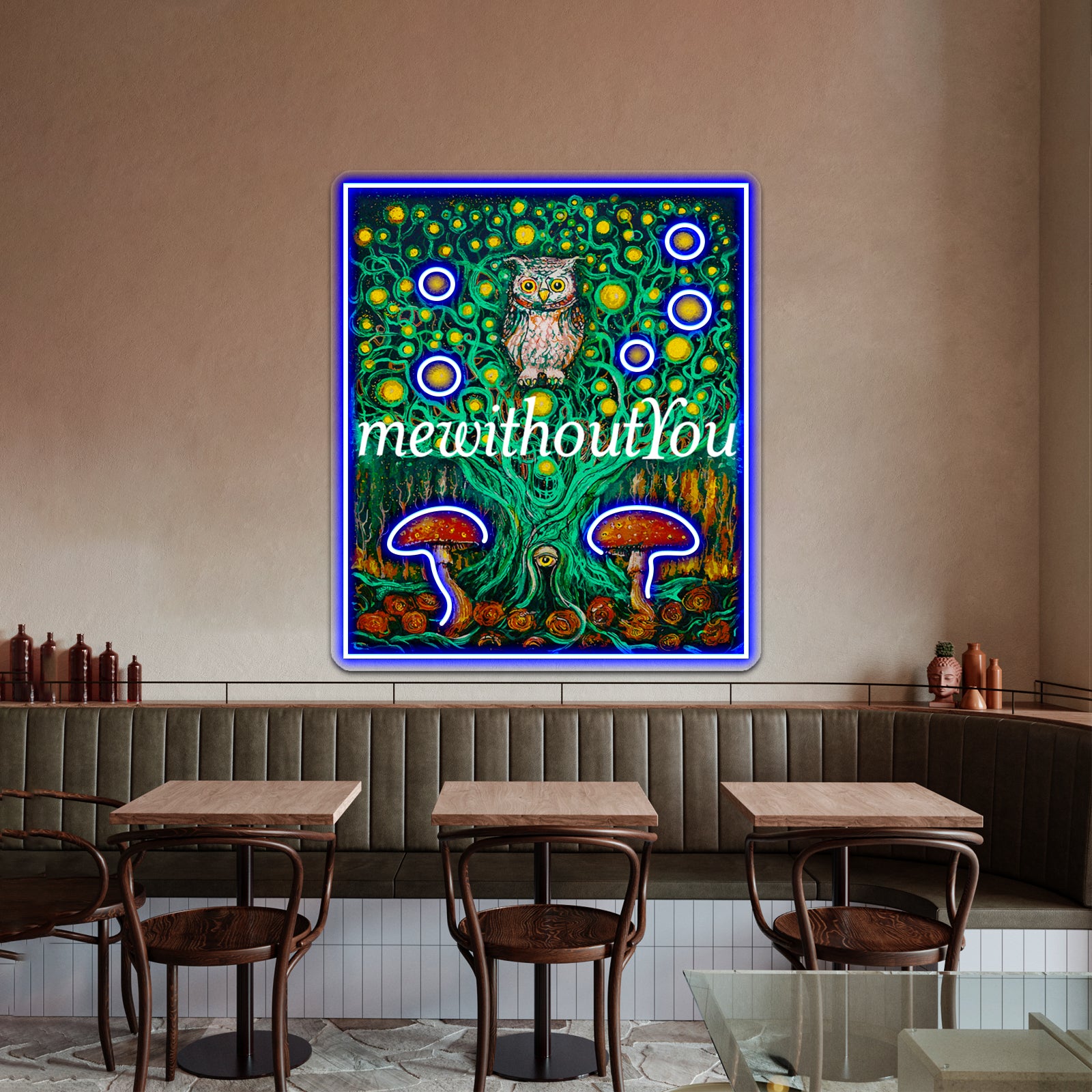 Owl In The Mewithoutyou Forest Wall Artwork Neon Signs | Shineneon