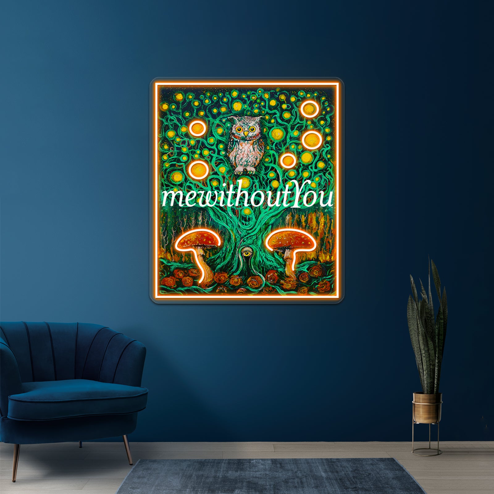 Owl In The Mewithoutyou Forest Wall Artwork Neon Signs | Shineneon