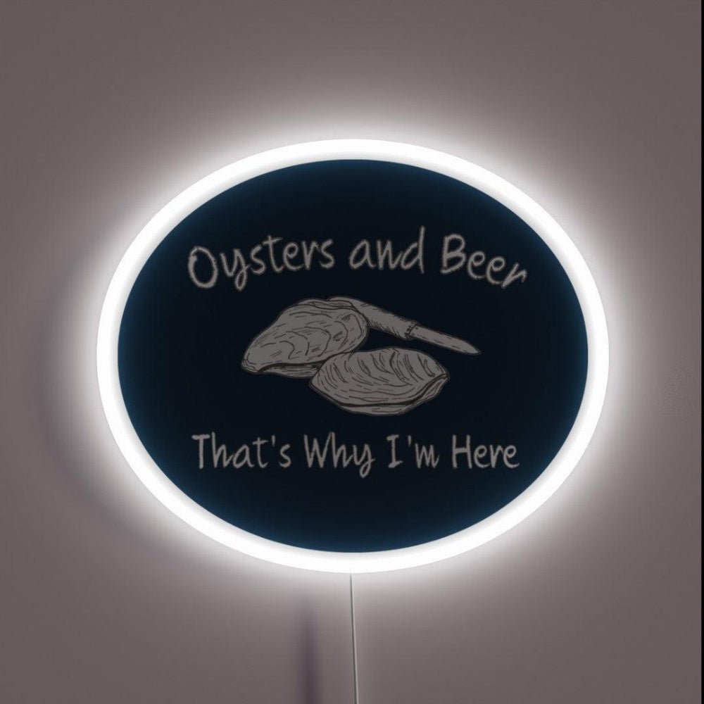 Oysters And Beer Thatswhy I M Here Rgb Led Neon Sign - Shineneon