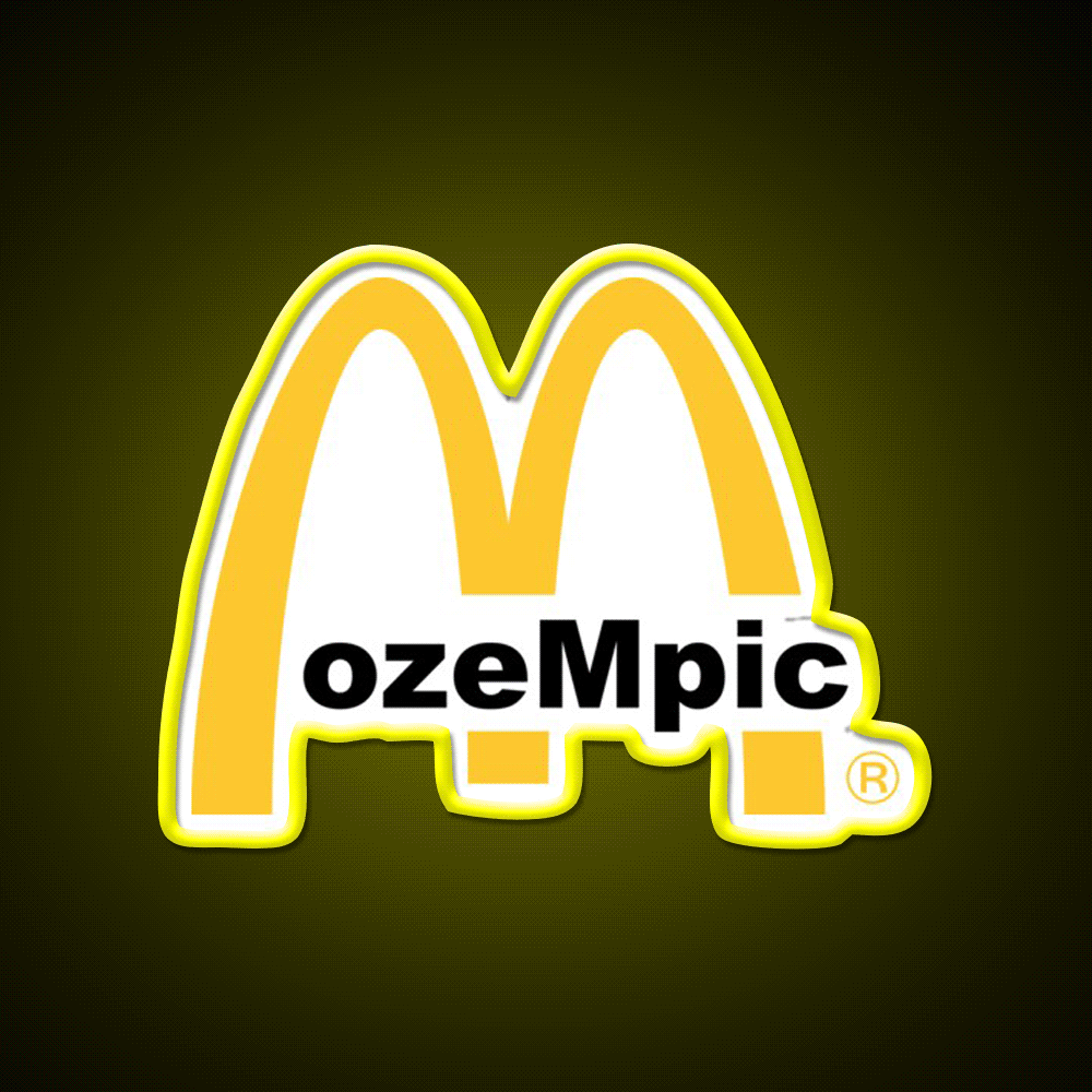 Ozempic Mcdonalds Fast Food Led Neon Sign For Burger Place Rgb Color - Custom LED neon sign front view