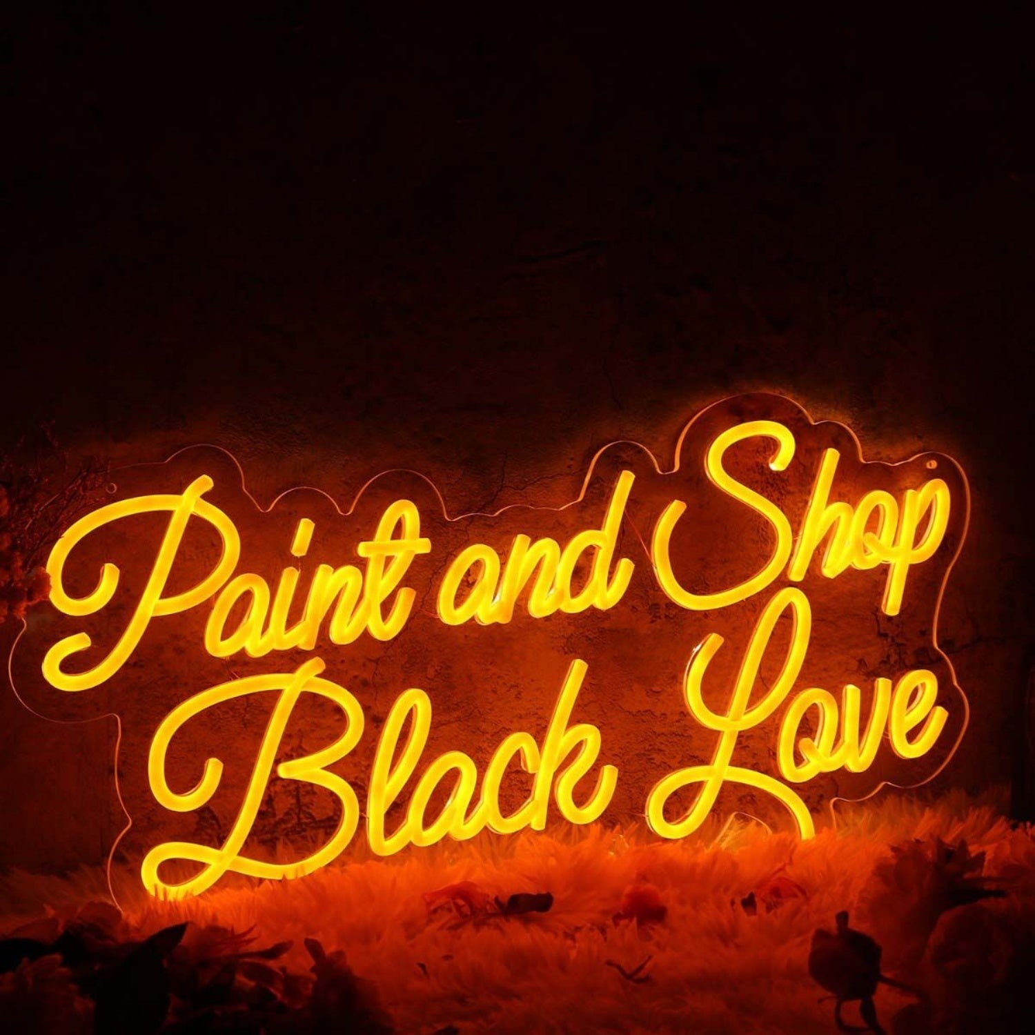 Paint And Shop Black Love Orange Led Neon Sign - Shineneon
