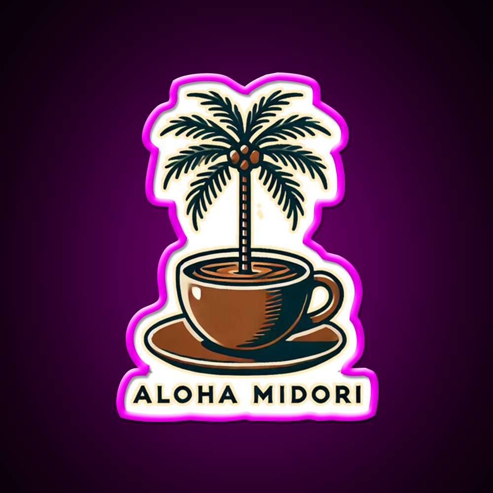 Palm Brew Cafe Led Neon Sign Espresso Bar Art Rgb Color