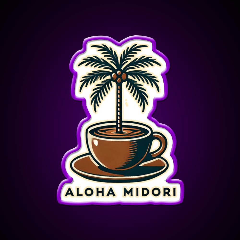 Palm Brew Cafe Led Neon Sign Espresso Bar Art Rgb Color - Shineneon
