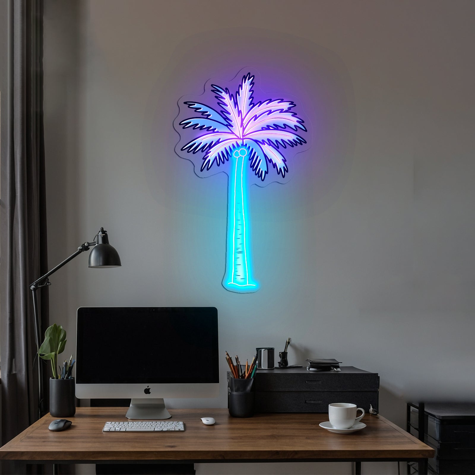 Palm Tree Multi Color Aesthetic Artwork Led Signs For Business