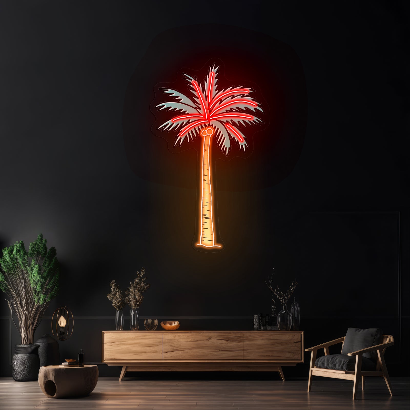 Palm Tree Multi Color Aesthetic Artwork Led Signs For Business
