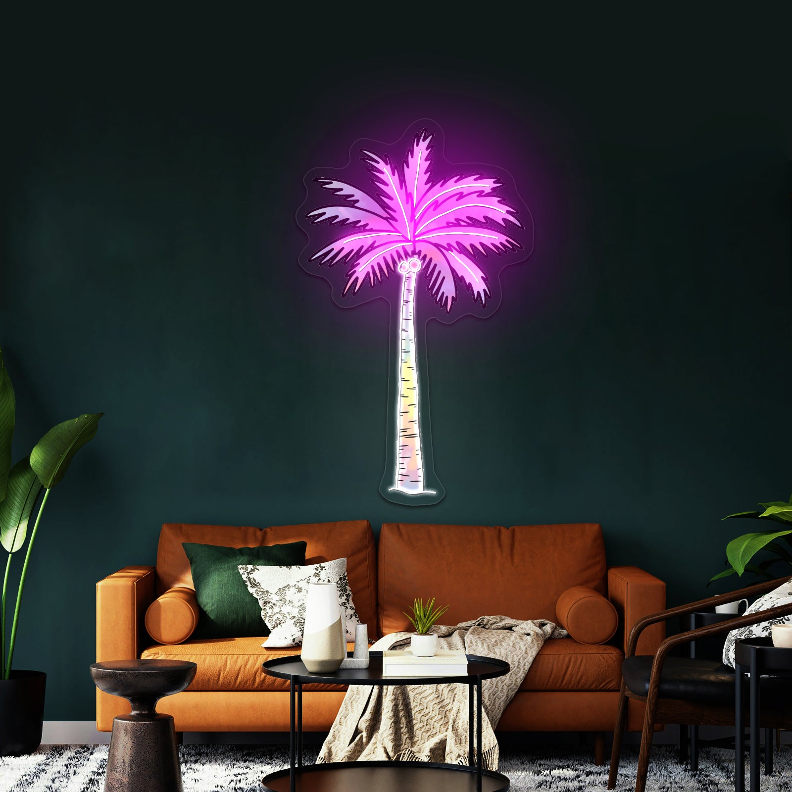 Palm Tree Tie Dye Artwork Custom Neon Sign For Aesthetic Home Decor