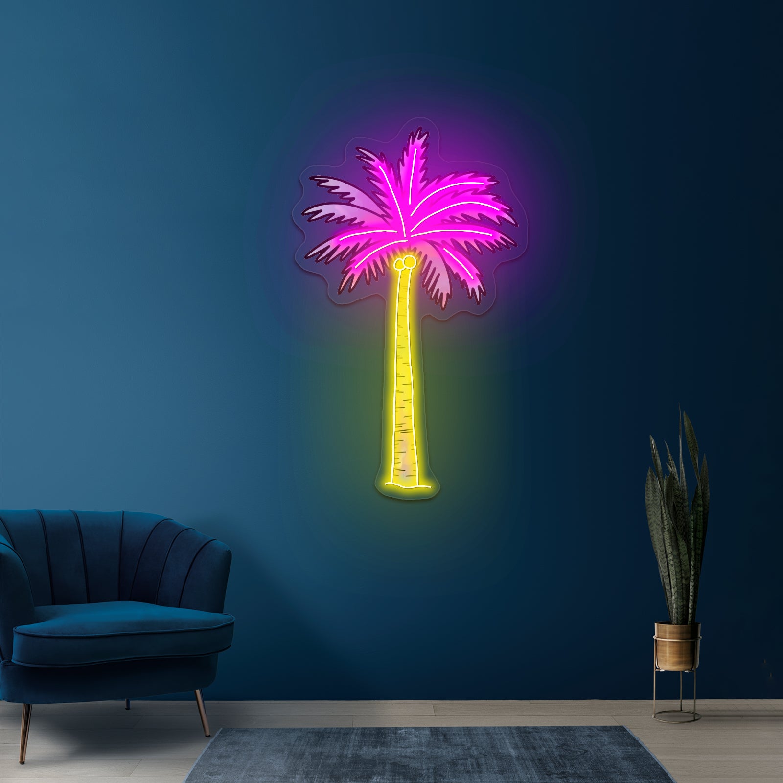 Palm Tree Tie Dye Artwork Custom Neon Sign For Aesthetic Home Decor