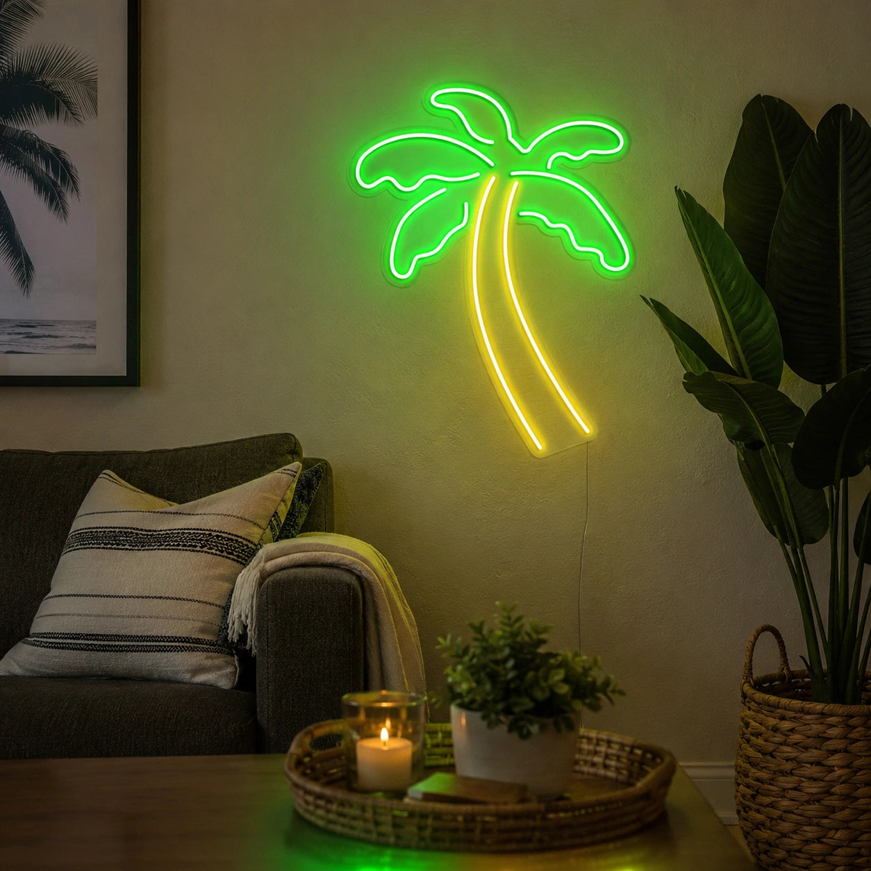 Palm Tree Wall Neon Sign LED Neon Sign real lifestyle scene