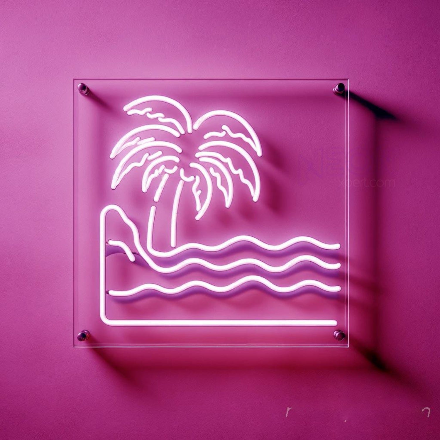 Palm Tree Waves Led Neon Sign For Tropical Home Decor And Coastal Cafe | Shineneon