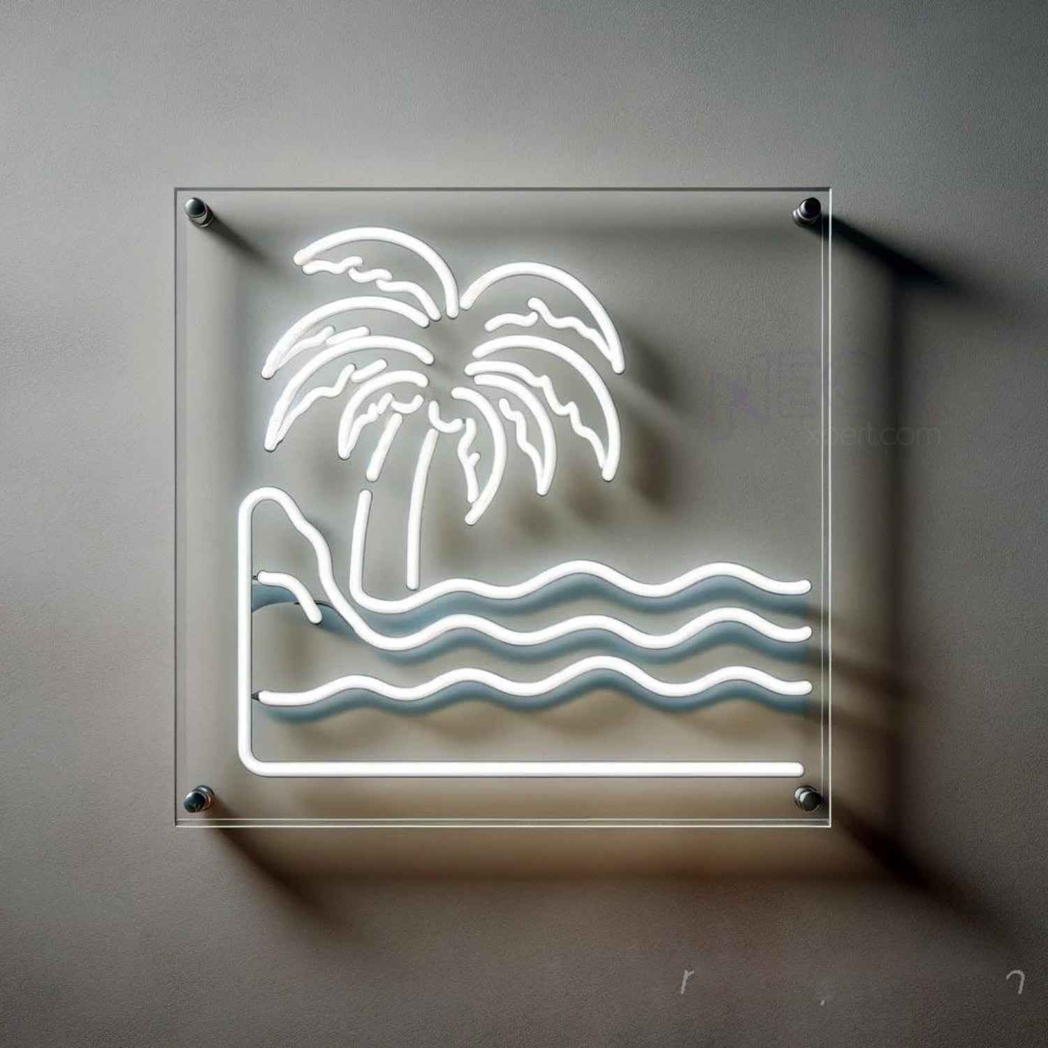 Palm Tree Waves Led Neon Sign For Tropical Home Decor And Coastal Cafe | Shineneon
