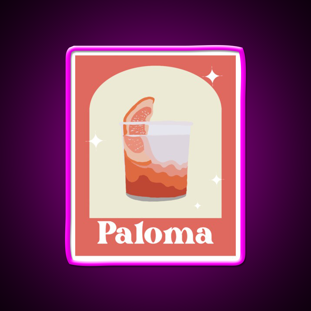 Paloma Cocktail Bar Decor Led Neon Sign Home Bar Decor Rgb Color - Neon sign mounted on wall in room