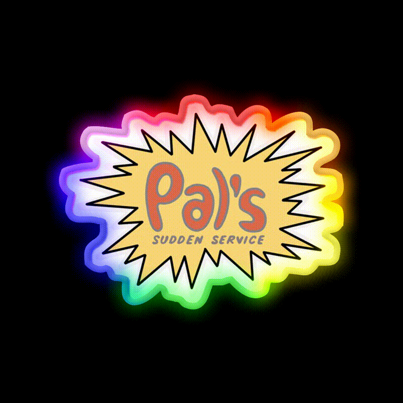 Pals Fast Food Led Neon Sign For Burger Place Rgb Color - LED neon sign close-up detail