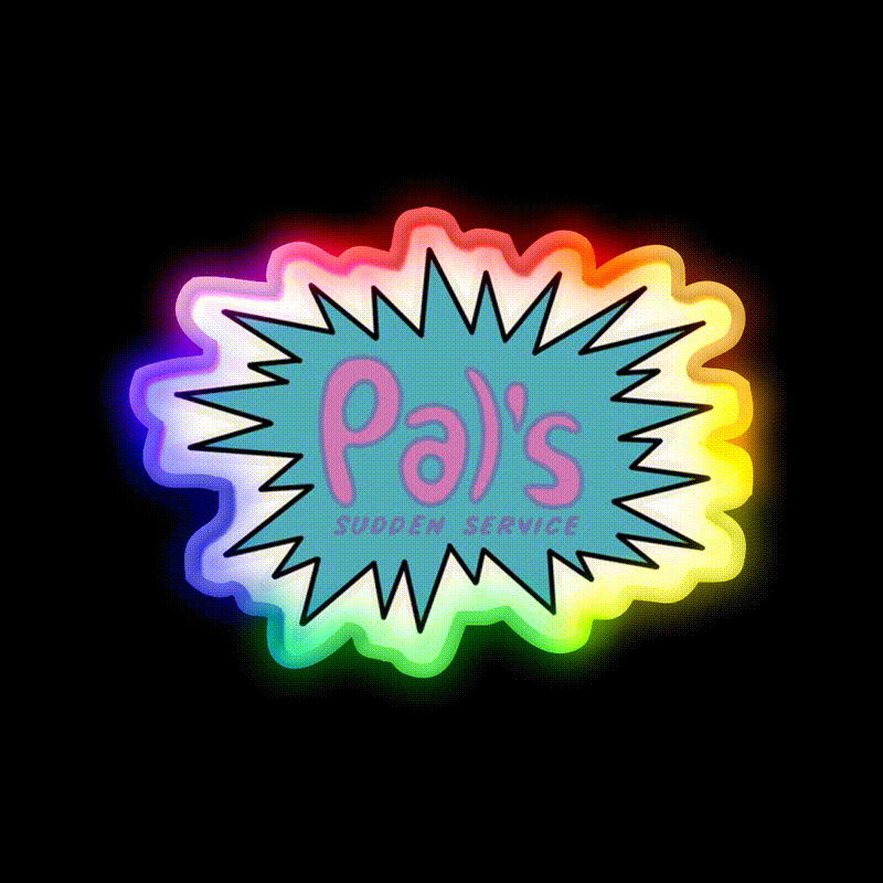 Pals Fast Food Led Neon Sign For Burger Place Wall Art Rgb Color - LED neon sign close-up detail