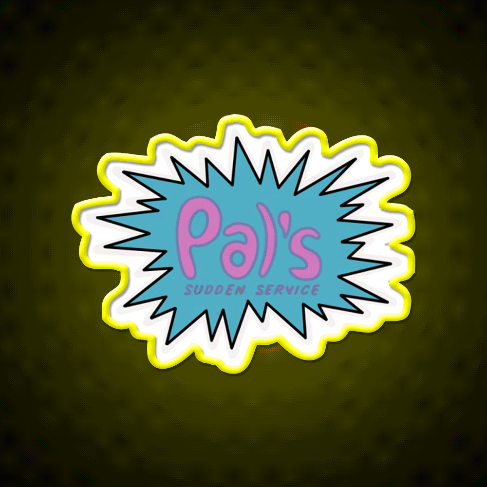 Pals Fast Food Led Neon Sign For Burger Place Wall Art Rgb Color - Custom LED neon sign front view