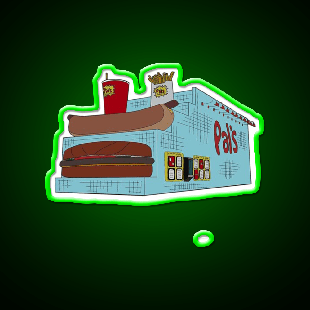 Pals Fast Food Led Neon Sign For Burger Place Wall Art Wall Art Rgb Color - Shineneon