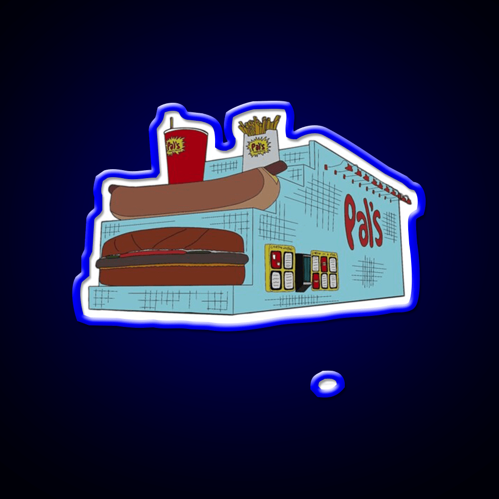 Pals Fast Food Led Neon Sign For Burger Place Wall Art Wall Art Rgb Color - Shineneon