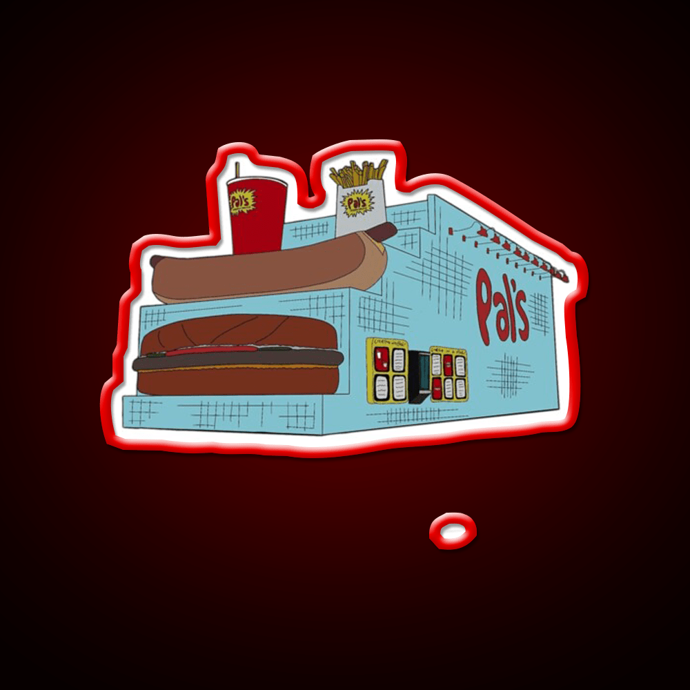 Pals Fast Food Led Neon Sign For Burger Place Wall Art Wall Art Rgb Color - Shineneon