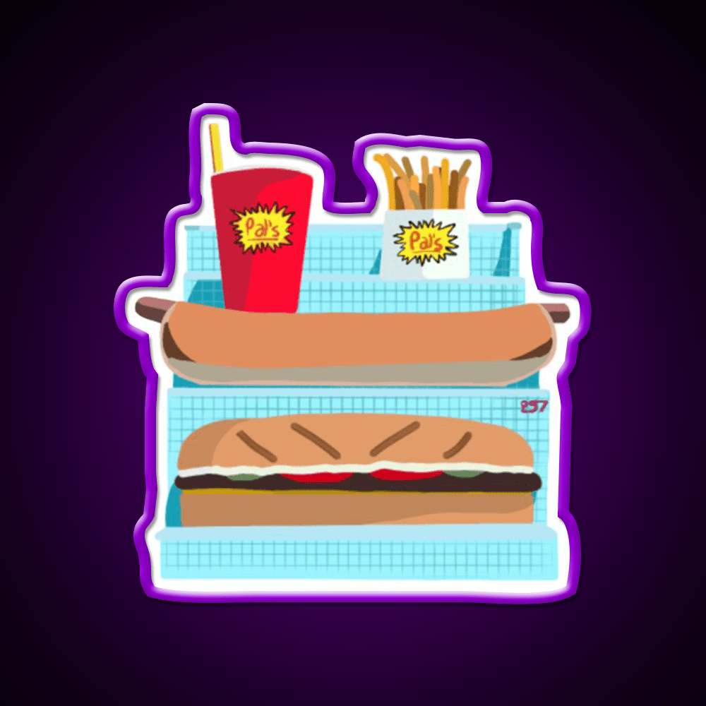 Pals Resturant Building Fast Food Led Neon Sign For Burger Place Rgb Color - Shineneon