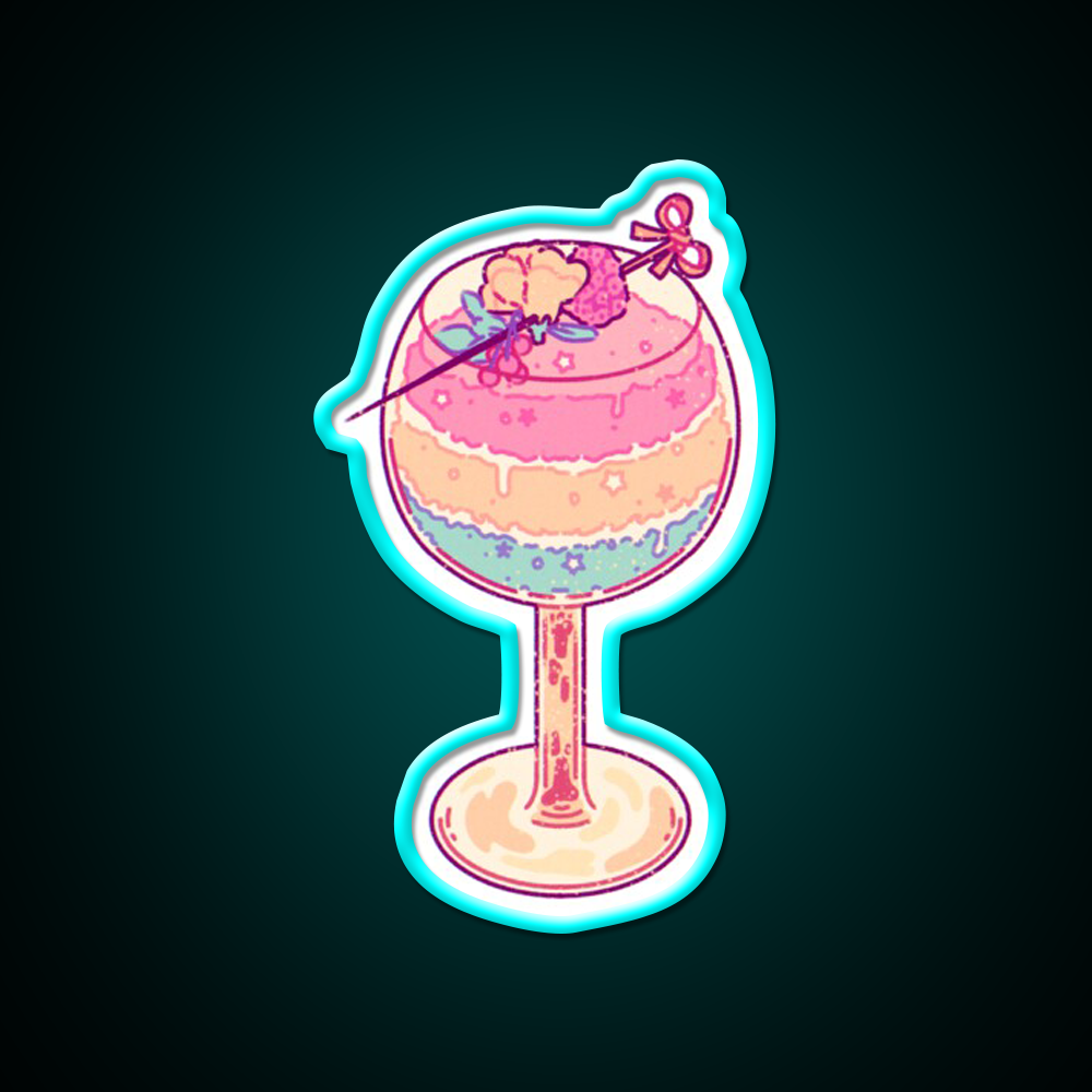 Pan Cocktail Bar Decor Led Neon Sign Rgb Color - Size and dimension reference