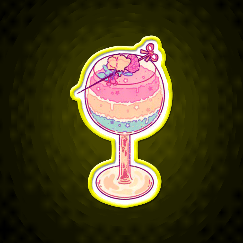 Pan Cocktail Bar Decor Led Neon Sign Rgb Color - Custom LED neon sign front view