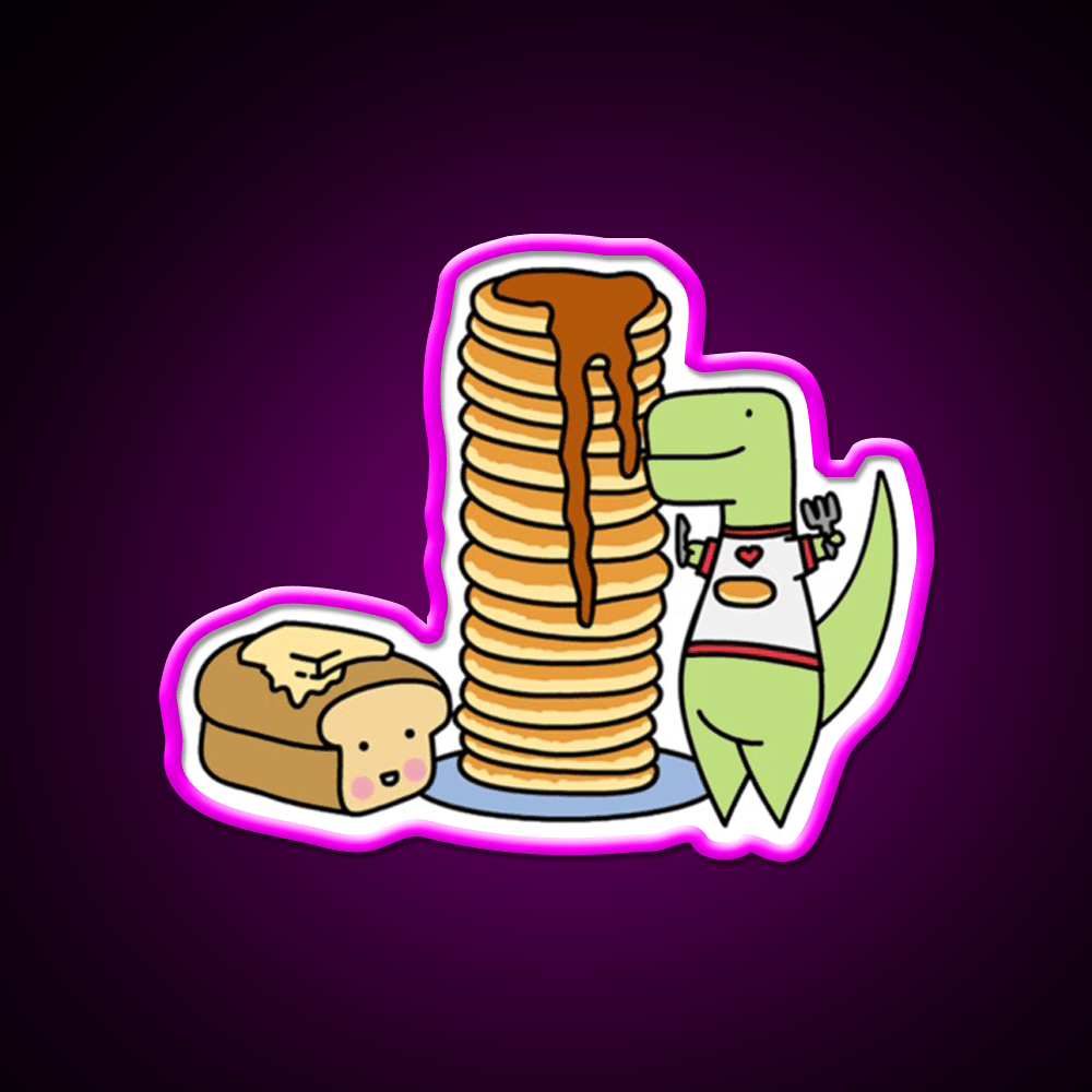 Pancake Fans Loof Timmy Snack Food Led Neon Sign Rgb Color - Shineneon