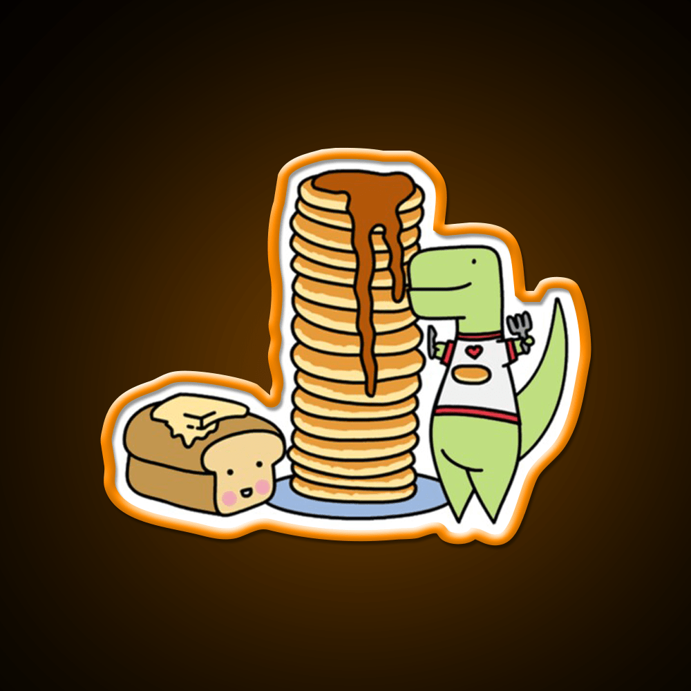 Pancake Fans Loof Timmy Snack Food Led Neon Sign Rgb Color - Shineneon