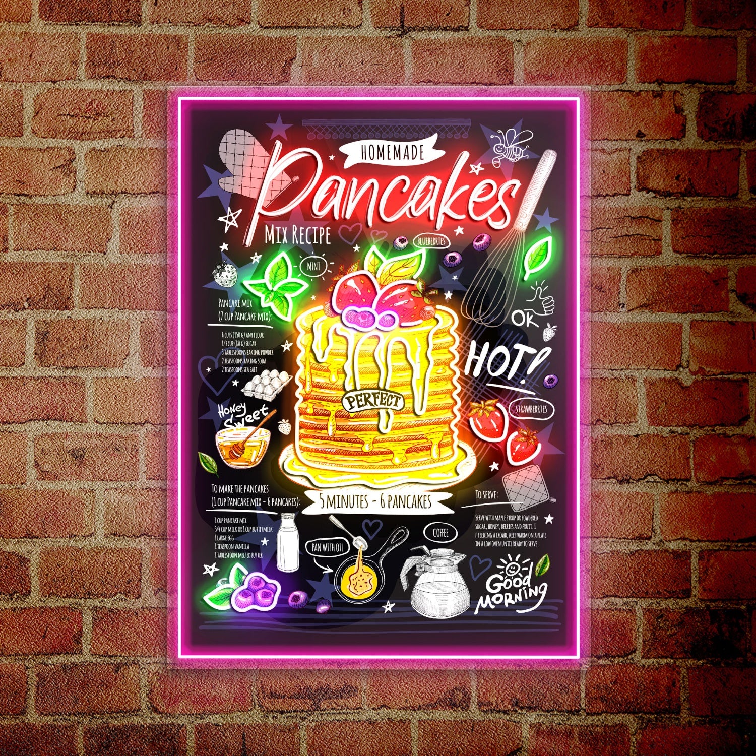 Pancakes Homemade Poster Acrylic Led Sign | Shineneon