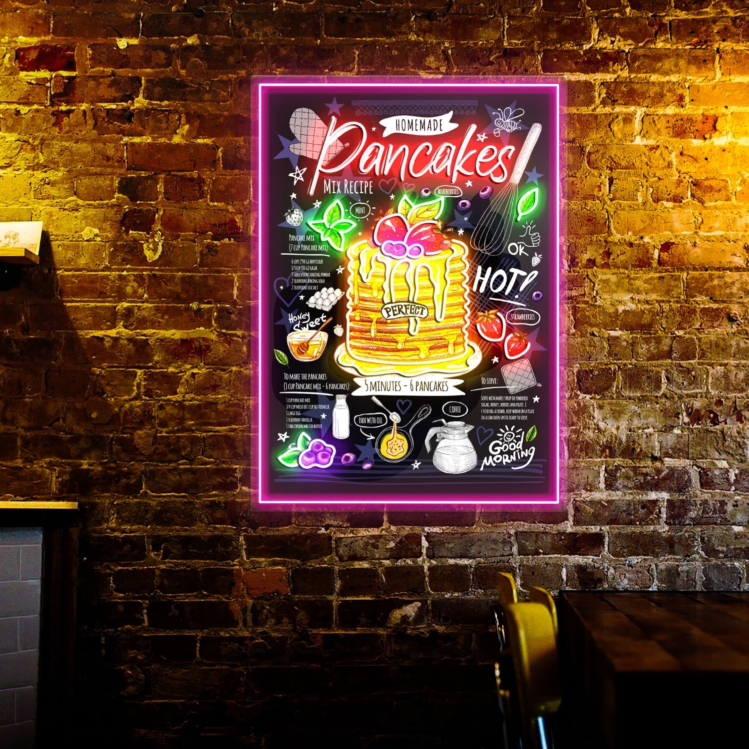 Pancakes Homemade Poster Acrylic Led Sign | Shineneon
