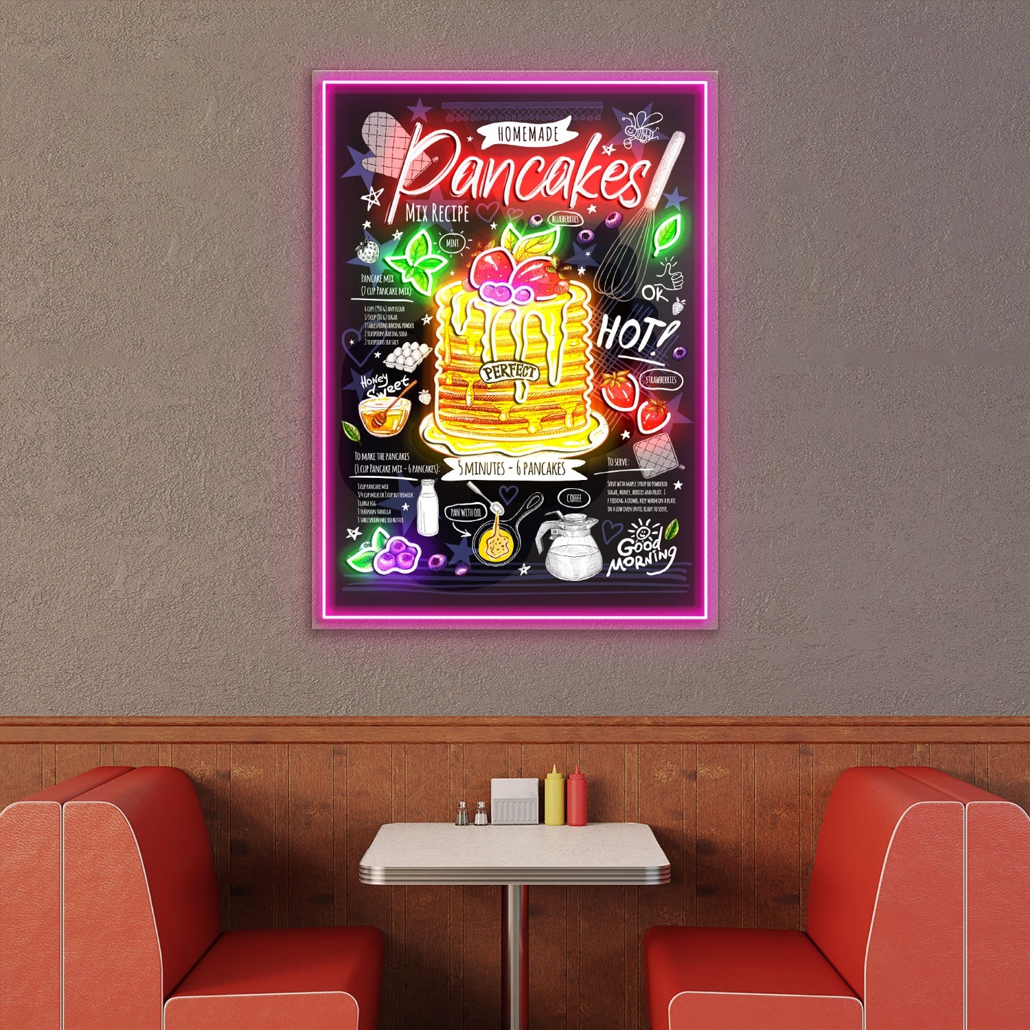Pancakes Homemade Poster Acrylic Led Sign | Shineneon