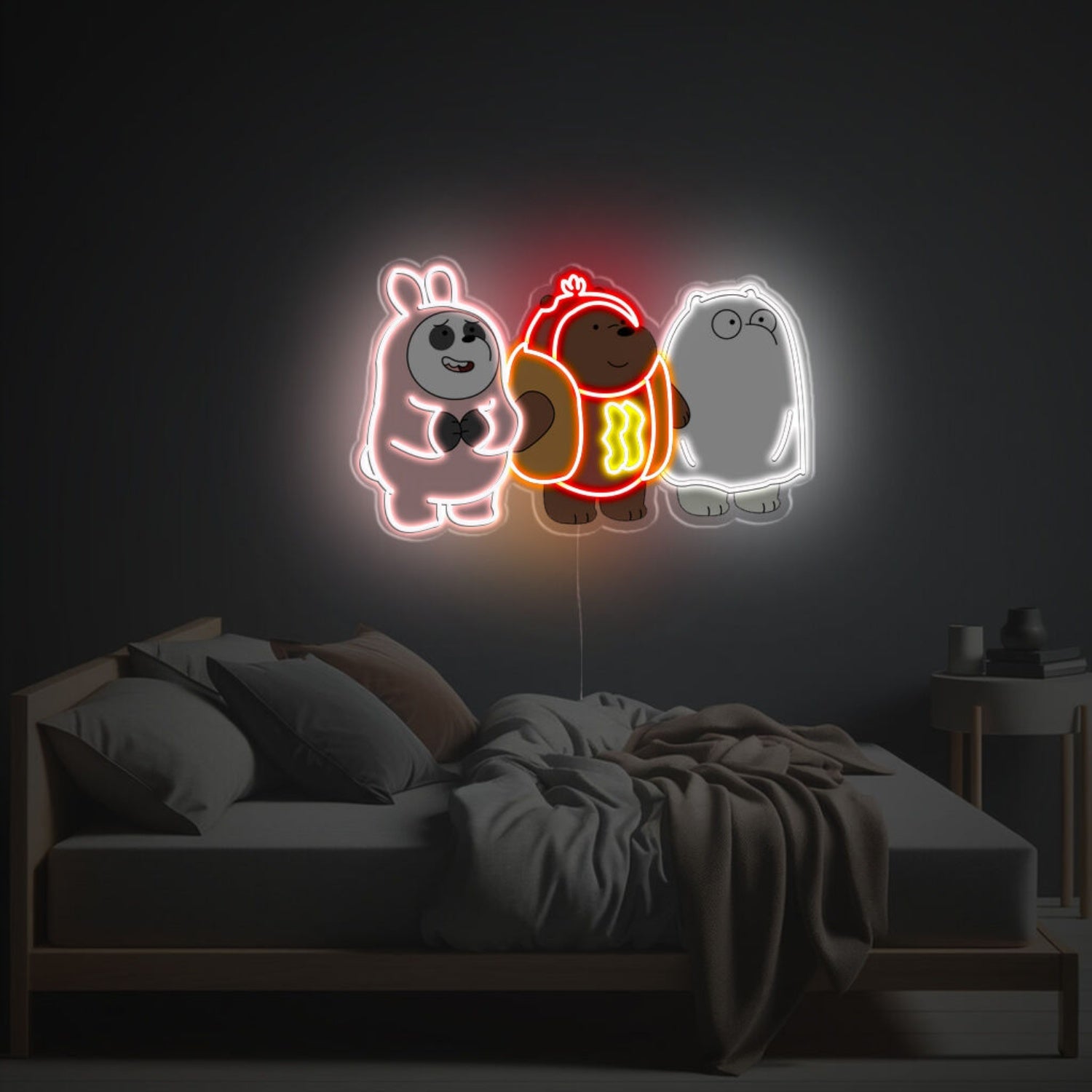 Panda Brown Bear And Ice Bear Led Neon Acrylic Artwork | Shineneon