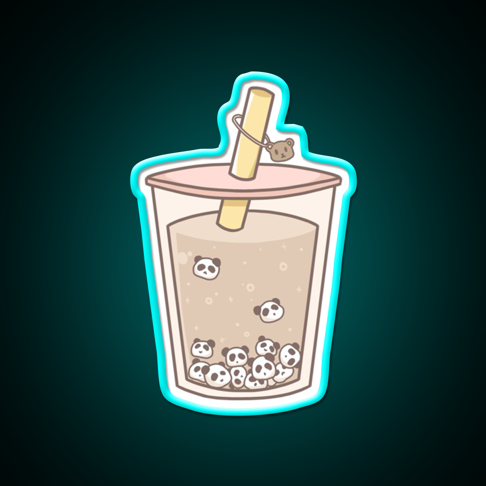 Panda Bubble Tea Led Neon Sign Chinese Food Rgb Color