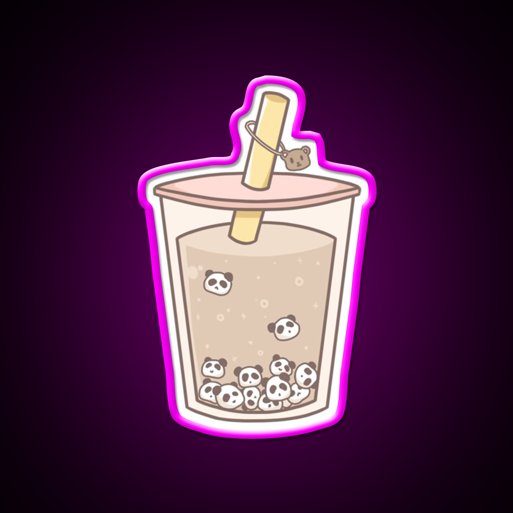 Panda Bubble Tea Led Neon Sign Chinese Food Rgb Color