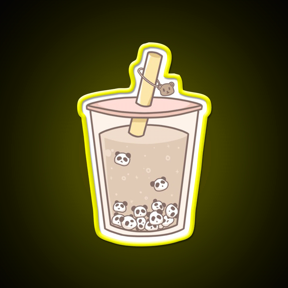 Panda Bubble Tea Led Neon Sign Chinese Food Rgb Color