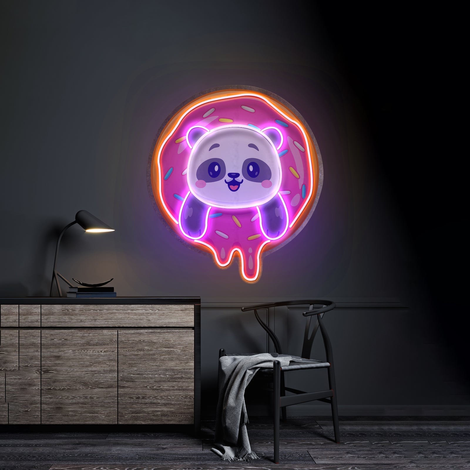 Panda Donut Led Neon Sign Light Custom Led Signs - Shineneon