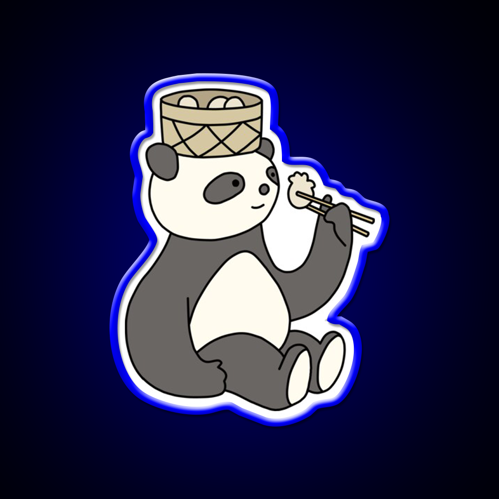 Panda Dumplings Led Neon Sign Chinese Food Rgb Color