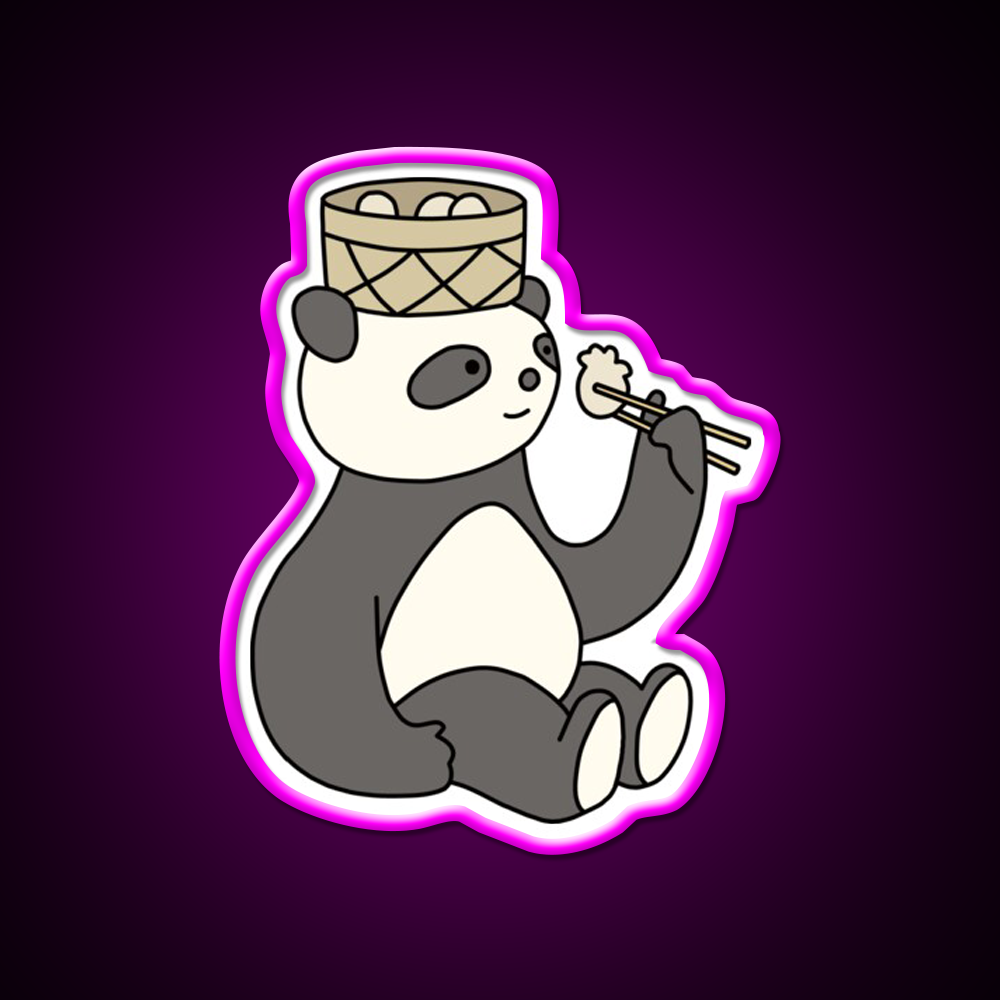 Panda Dumplings Led Neon Sign Chinese Food Rgb Color