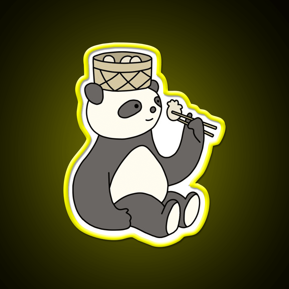 Panda Dumplings Led Neon Sign Chinese Food Rgb Color - Shineneon