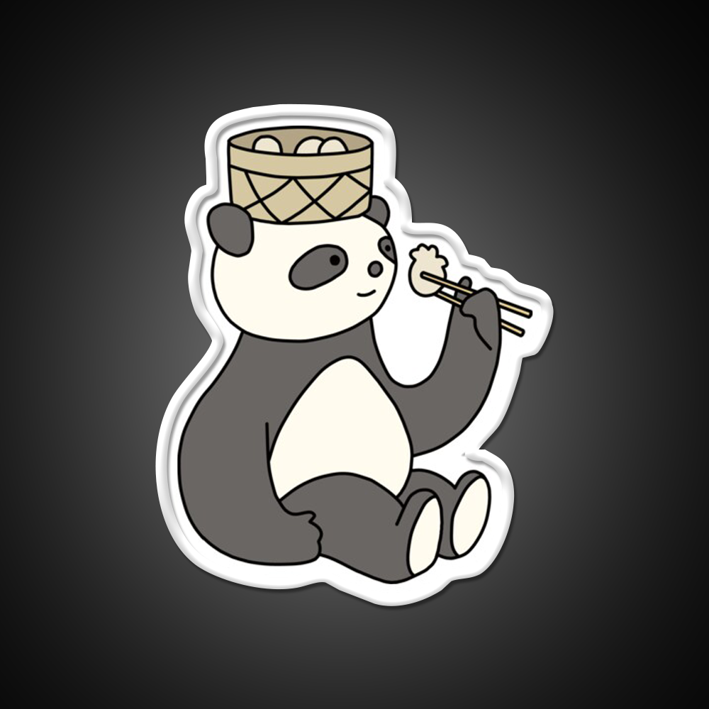 Panda Dumplings Led Neon Sign Chinese Food Rgb Color