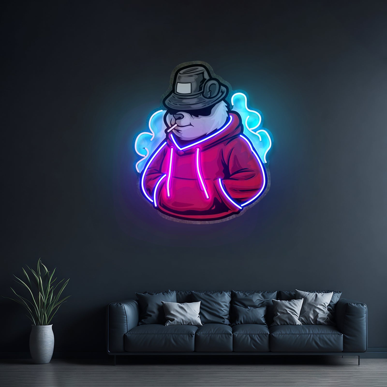 Panda Hoodie Led Neon Sign Light Custom Led Signs - Shineneon