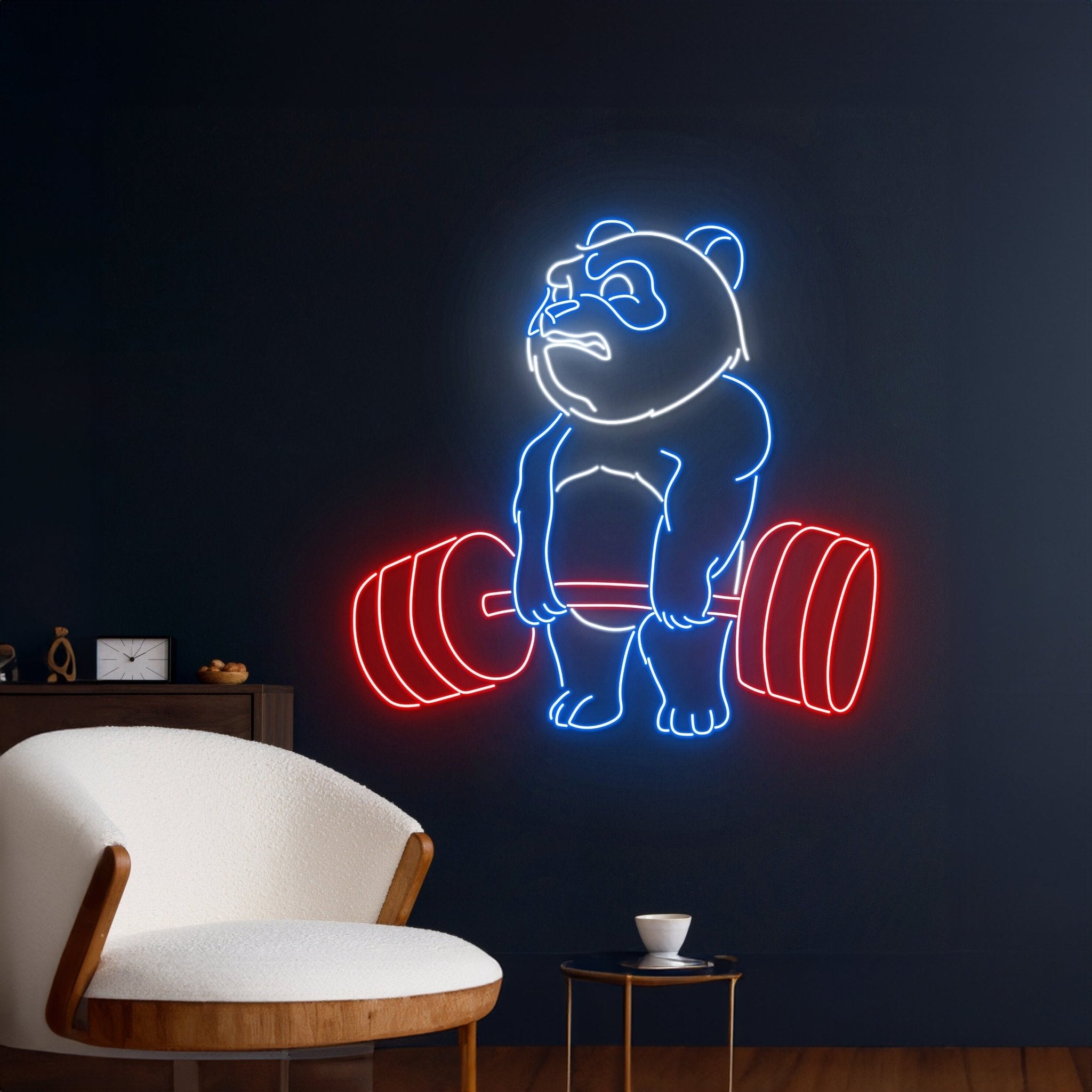 Panda Lifts The Weight Neon Sign - Shineneon
