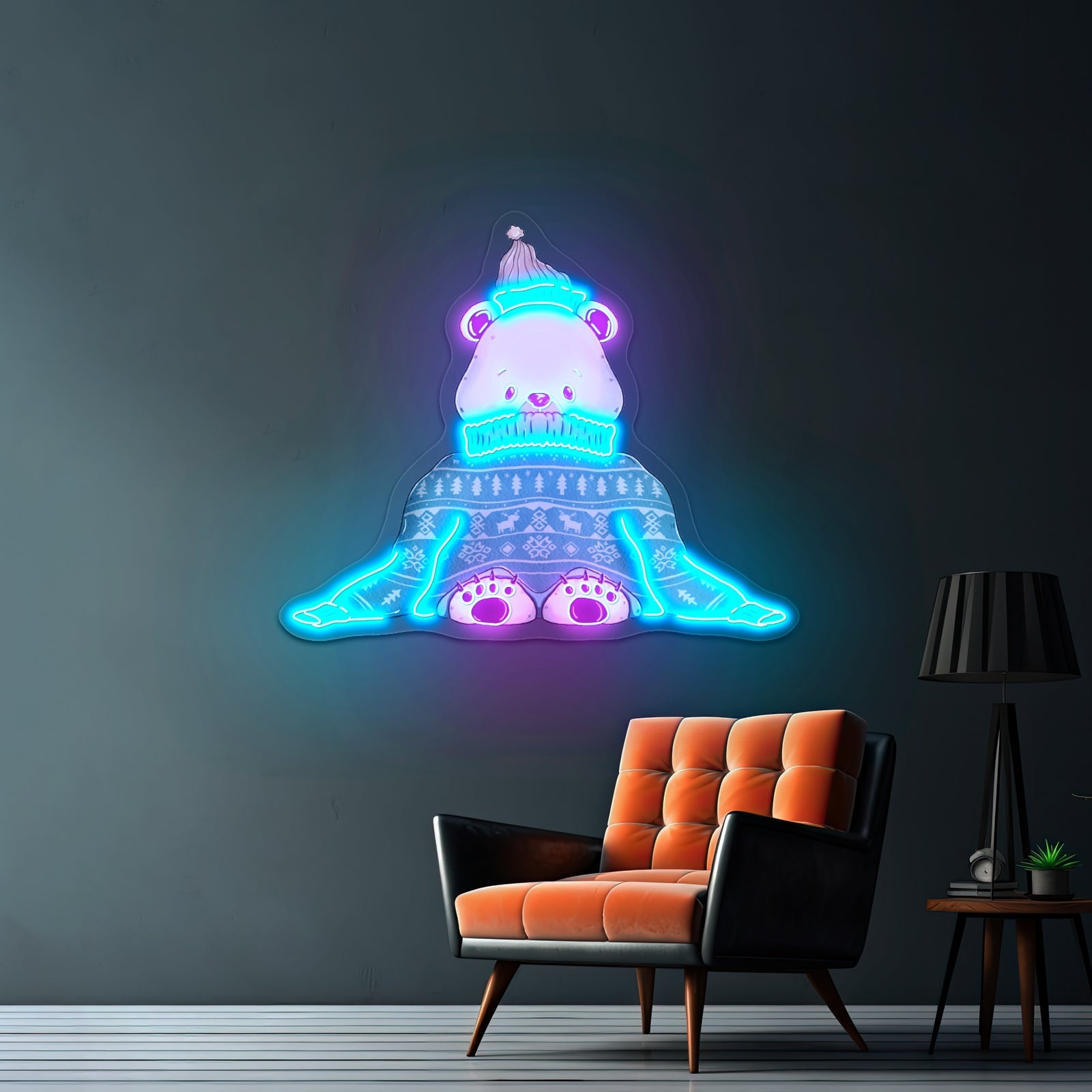 Panda Oversized Holiday Sweater Artwork Led Neon Signs - Shineneon